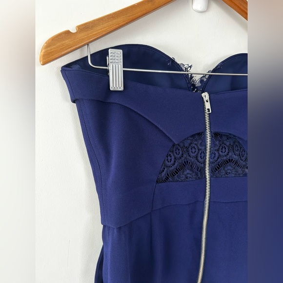 THE KOOPLES Strapless Dress in Deep Blue - Picture 8 of 9